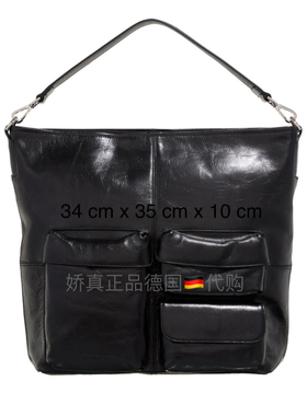 德国代购Liebeskind油蜡皮hobo单肩腋下手提包M号黑灰酒红色折扣