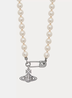 德国代购Vivienne Westwood西太后土星珍珠别针项链红色爱心耳钉