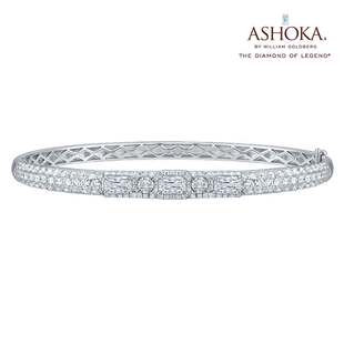 钻石手镯 高贵气质 18K白金群镶款 ASHOKA®&LEO®品牌钻石协作款
