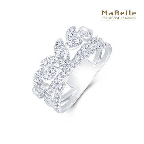玛贝尔18K白金繁花系列钻石戒指