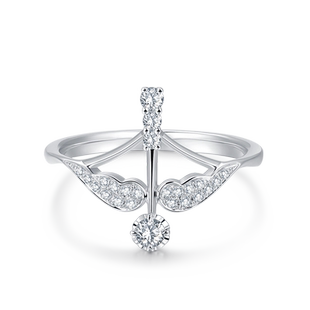 MaBelle/玛贝尔18K白金 钻石戒指 丘比特之箭款 爱意满满绕指柔