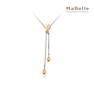 小清新钻石吊坠 爱心流苏款 不含配链 玛贝尔18K红白金 MaBelle