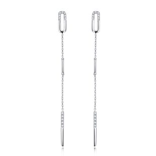 MaBelle/玛贝尔倾心之恋系列 18K白金钻石耳钉 气质时尚简约