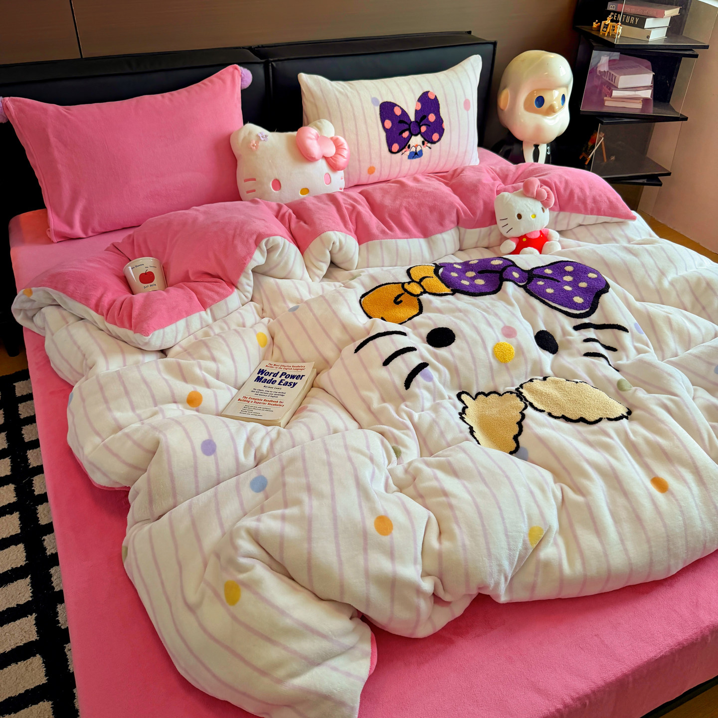 冬季加厚牛奶绒保暖卡通四件套