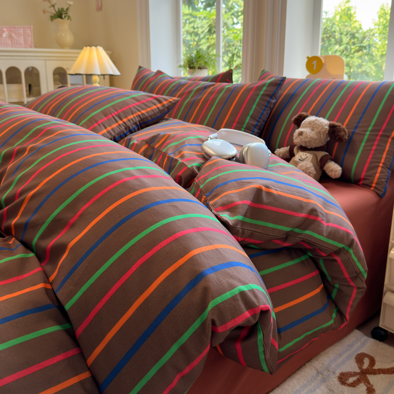 秋冬全棉加厚磨毛四件套纯棉2025新款被套床单床笠三件套床上用品