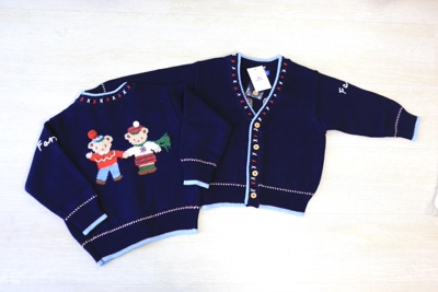 familiarf家手拉手v领萌系开衫