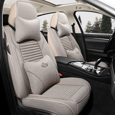 四季通用舒适布艺汽车坐垫
