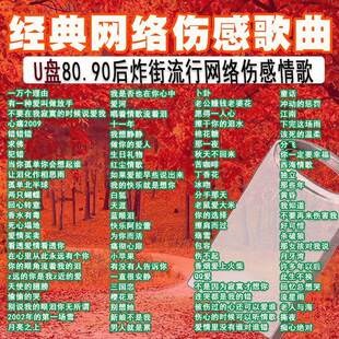 U盘歌曲80/90年代怀旧伤感流行伤感网络音乐老歌车载u盘mp3高音质