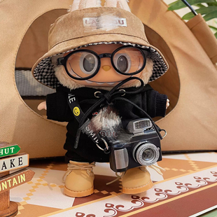 labubu搪胶公仔泡泡玛特马卡龙拉布布侦探服娃衣现货包邮