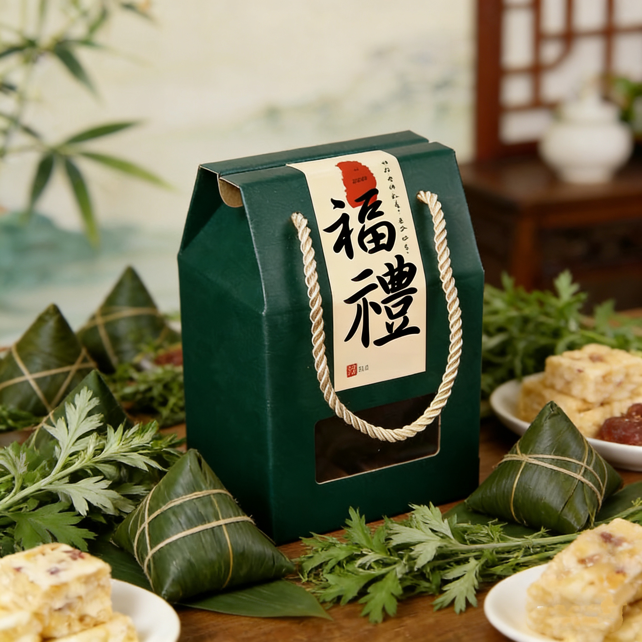 通用端午粽子青团礼盒阿胶糕红枣干果雪花酥包装盒蜂蜜礼品盒定制