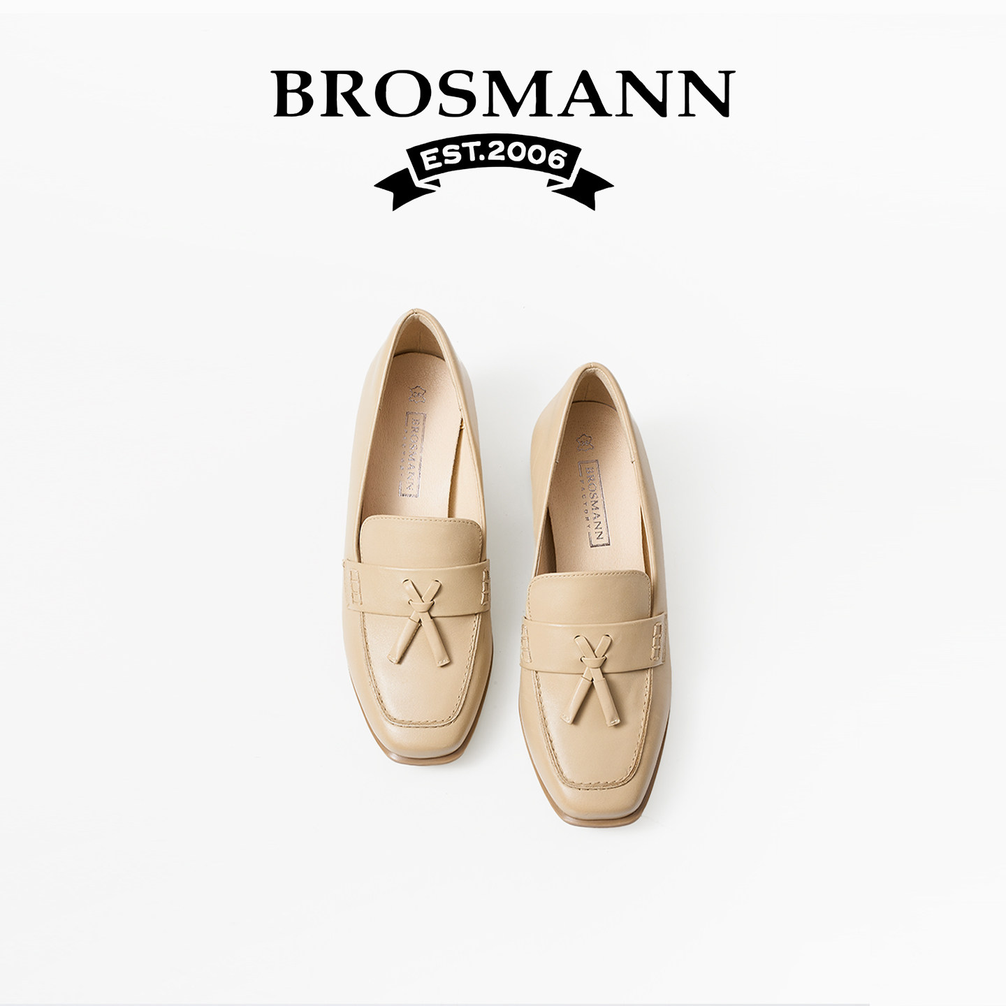 宝舒曼真皮乐福鞋女款气质小皮鞋2026新款女鞋4厘米粗跟通勤单鞋,女鞋,乐福鞋（豆豆鞋）,淘宝优惠券,粉丝福利购,淘宝优惠卷