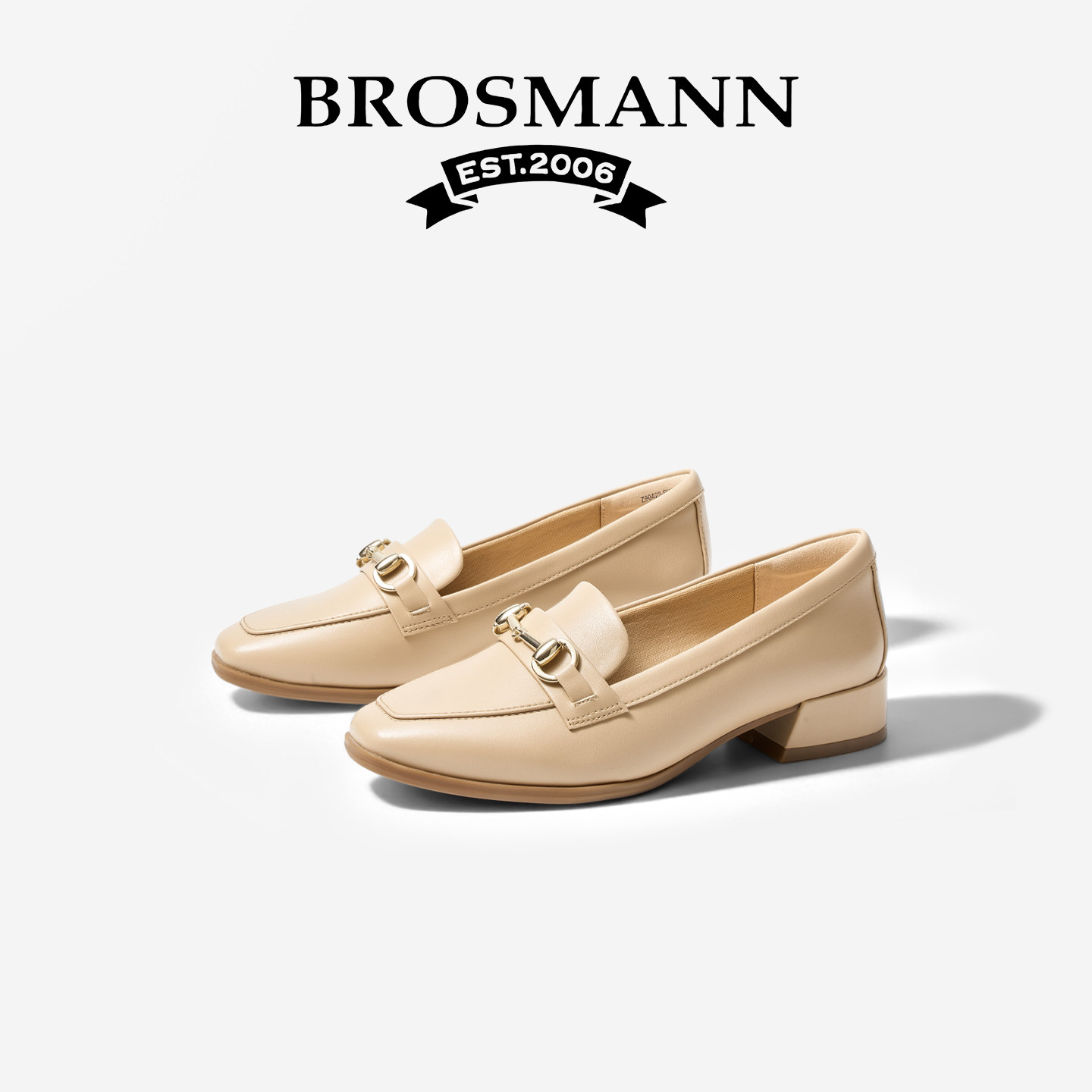 BROSMANN/宝舒曼乐福鞋女款2026新款百搭休闲软底防滑舒适女单鞋