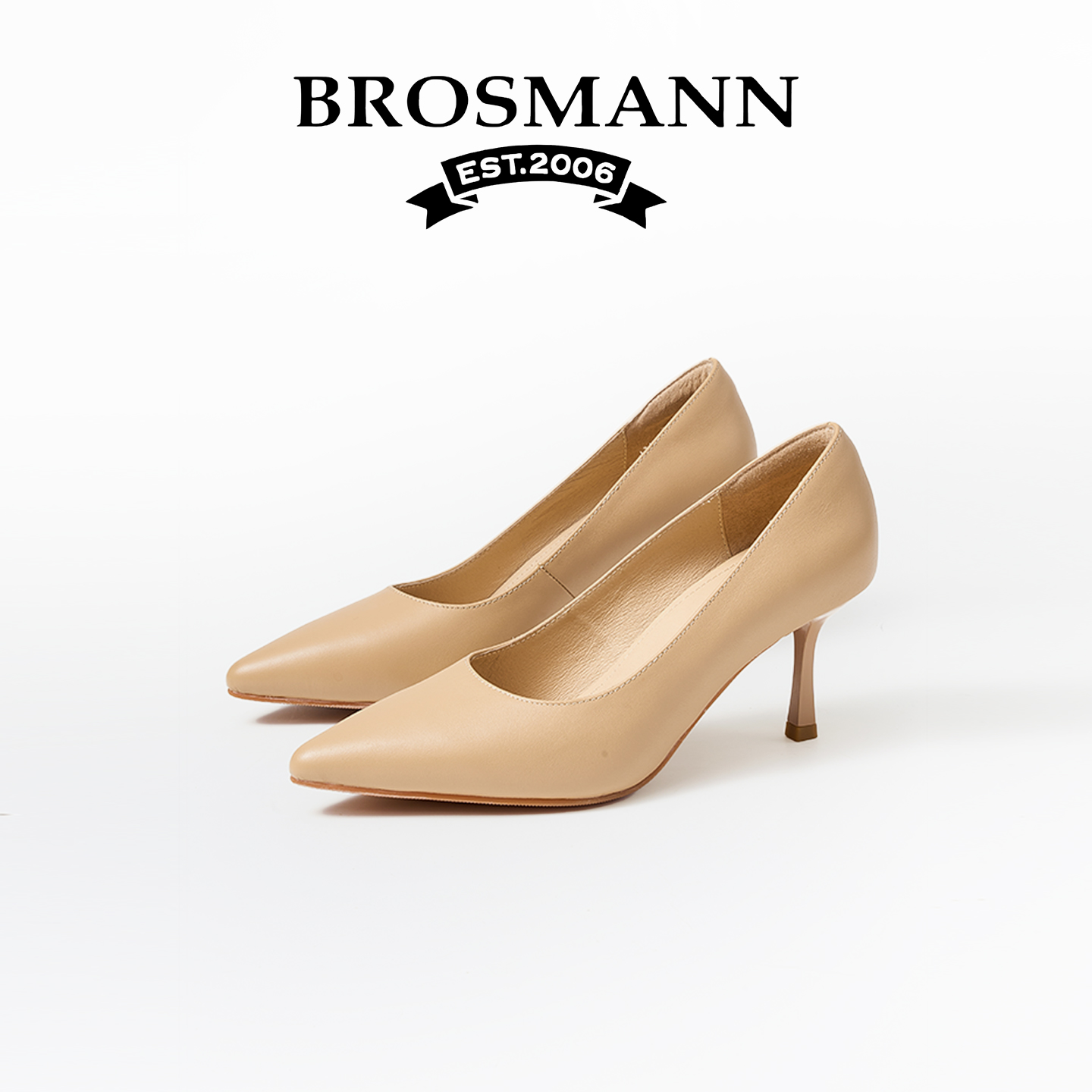 宝舒曼尖头细跟高跟鞋真皮