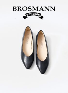 宝舒曼法式尖头低跟单鞋3CM粗跟不累脚真皮高级感通勤女鞋工装鞋