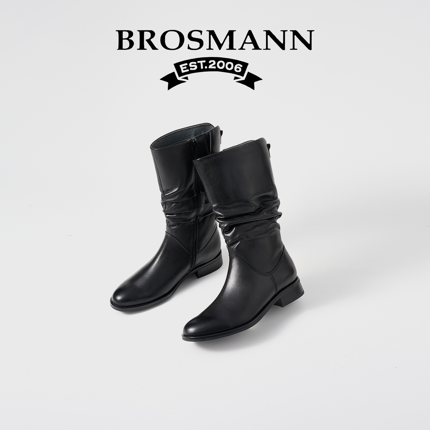 BROSMANN/宝舒曼头层打蜡女靴