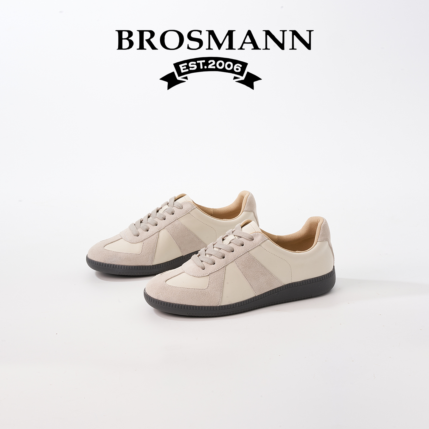 BROSMANN新款百搭真皮德训鞋女