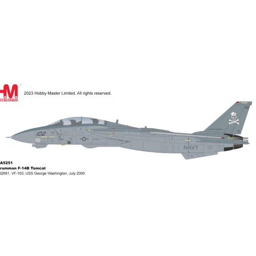 HM 收藏家 HA5251 1/72美国 F-14B F14雄猫战斗机 VF-103 海盗旗
