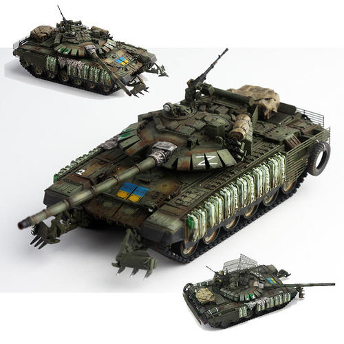 88MODEL 1/72 乌版 T-72B3M T72坦克模型 战损版 含顶棚 成品模型