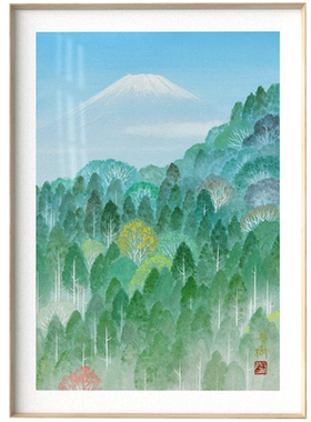 野地美树子玄关日式原木风装饰画