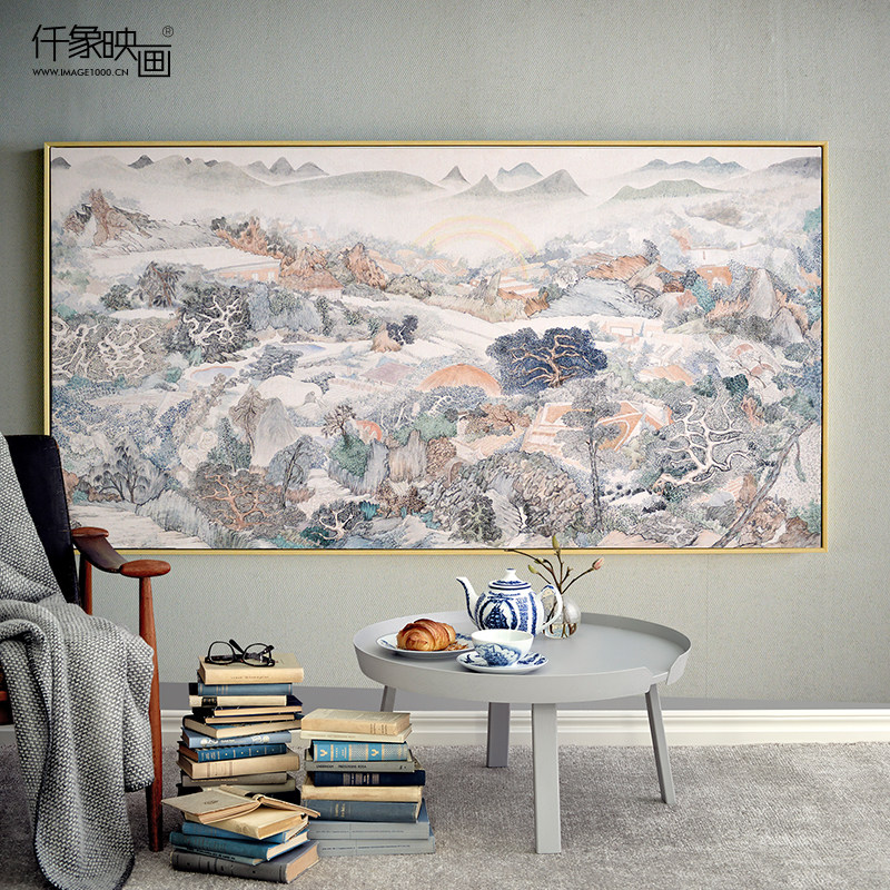 柴一茗 太平广记 新中式客厅沙发背景墙装饰画水墨国画新中式挂画