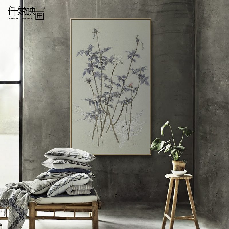 尹宇宁x仟象映画 艺术玄关画装饰画 植物花卉竖版挂画 走廊画书房图片
