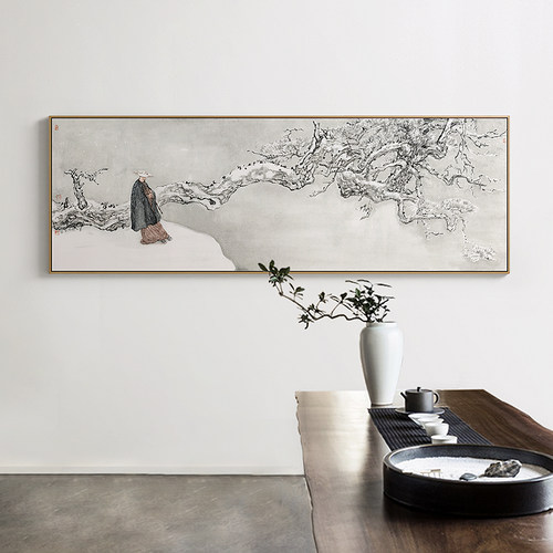 成军x仟象映画 画 横板新中式客厅装饰禅意茶室挂画 画沙发背景墙