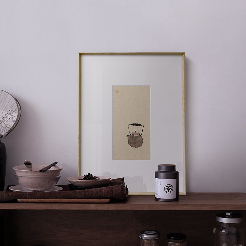 圃生x仟象映画 日式玄关装饰画新中式餐厅挂画客厅壁画书房原木风,家居饰品,现代装饰画,淘宝优惠券,粉丝福利购,淘宝优惠卷