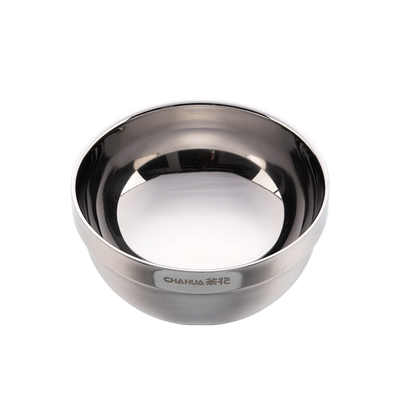 茶花不锈钢饭碗家用拌饭吃饭碗304食品级餐具小沙拉碗宿舍用学生