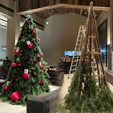 创意实木圣诞树木架定制木质圣诞节装饰酒瓶框架酒馆活动场景布置