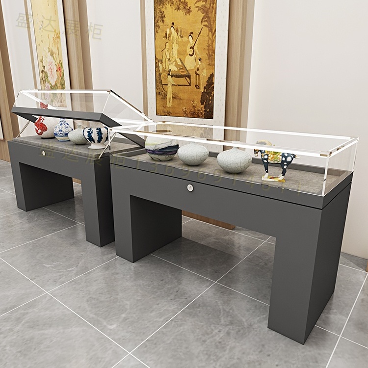 防尘文物展示柜定制柜瓷器柜商用玻璃博物馆实木珠宝液压古董展厅