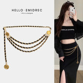 腰链配饰女多层金属装 饰配裤 子裙子连衣裙小香风中古链条腰带腰封