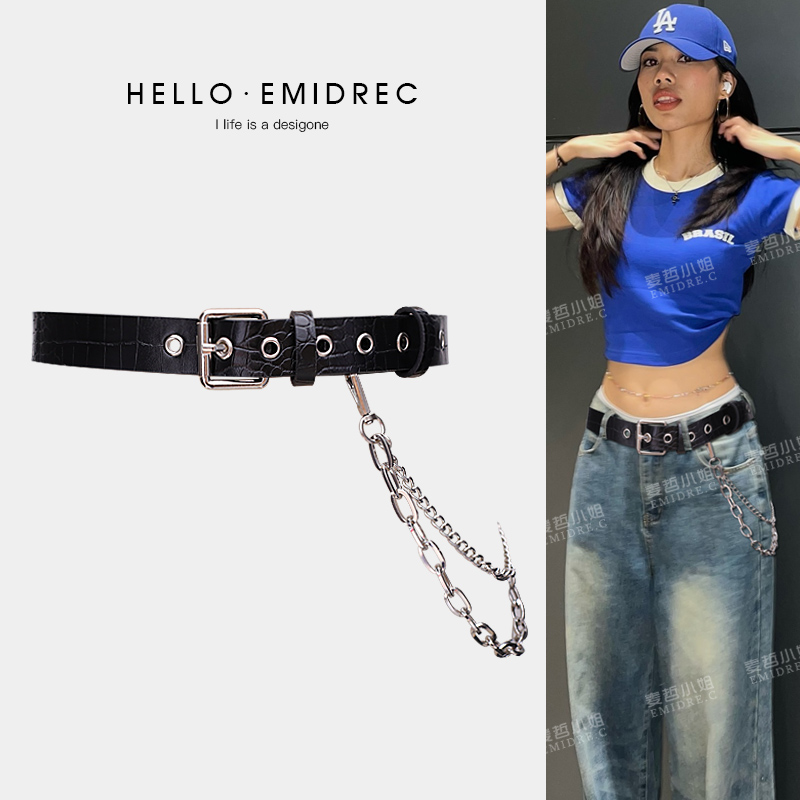 麦哲小姐时尚百搭设计感小众皮带