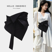 腰带宽女腰封装 饰连衣裙配裙子衬衣高级感黑色束腰外穿配饰布夏季