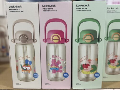 Costco开市客乐扣乐扣双饮盖水杯PPSU吸管杯便携式水壶900ml