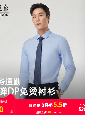 【缎纹弹力】雅戈尔夏季新款男士长袖衬衫商务休闲通勤职业棉衬衣