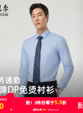 【缎纹弹力】雅戈尔夏季新款男士长袖衬衫商务休闲通勤职业棉衬衣