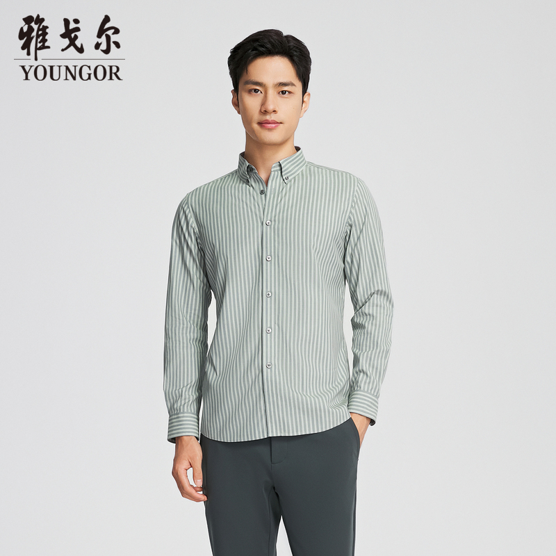 【商场同款】雅戈尔男士长袖衬衫春秋新款官方商务休闲长袖衬衫男 - 封面