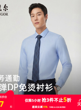 【缎纹弹力】雅戈尔夏季新款男士长袖衬衫商务休闲通勤职业棉衬衣