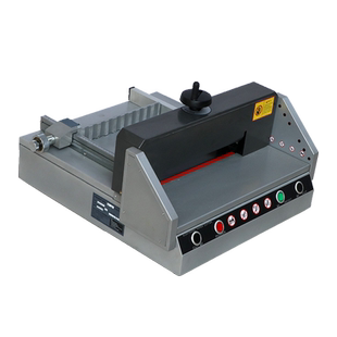 宝预E330D电动切纸机裁纸刀A4台式厚层重型切纸刀桌面式大型裁刀图文标书切割机A3全自动纸张裁切机书本修边