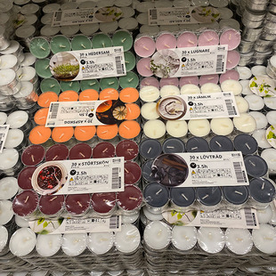 西恩利香味小圆蜡烛30个装 精油浪漫光晚餐38毫米香薰蜡烛