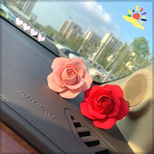 玫瑰花车载香水汽车出风口香氛花朵饰品车内蓝色妖姬扩香石香薰