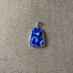 古瓷首饰 青花瓷吊坠 老瓷片挂件 925银 官窑 双面佩戴 流行 男女