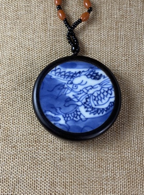 古瓷首饰 青花瓷吊坠 挂件 龙 饰品配饰 流行 男女佩戴 新品