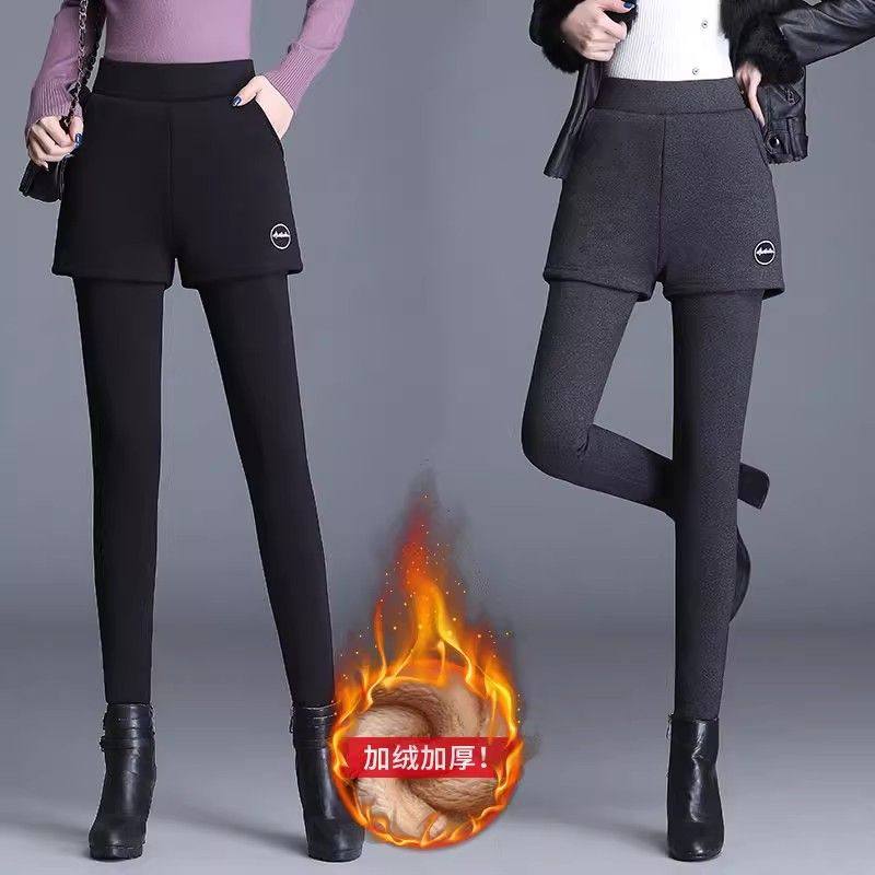 羊羔绒假两件秋冬天外穿打底裤加绒加厚保暖高腰小脚裤子2025新款,女装/女士精品,打底裤,淘宝优惠券,粉丝福利购,淘宝优惠卷