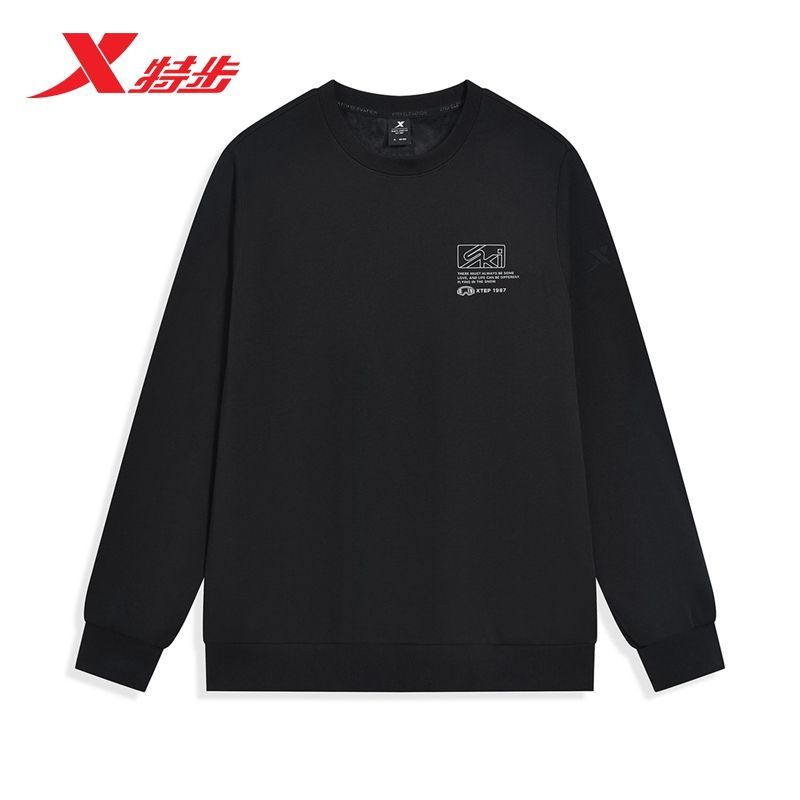 特步男装圆领卫衣2025春季新款