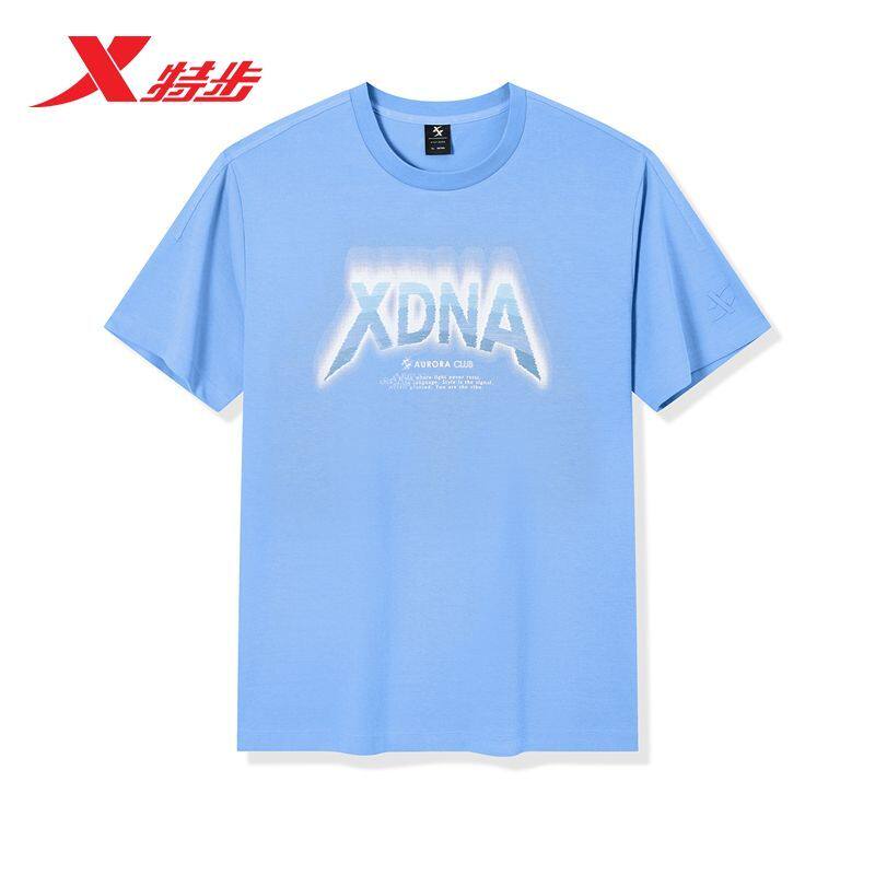 特步圆领运动T桖男士2026夏款棉质舒适透气运动短袖974229010118