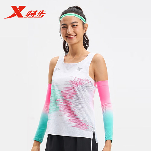 特步背心女专业跑步训练运动背心