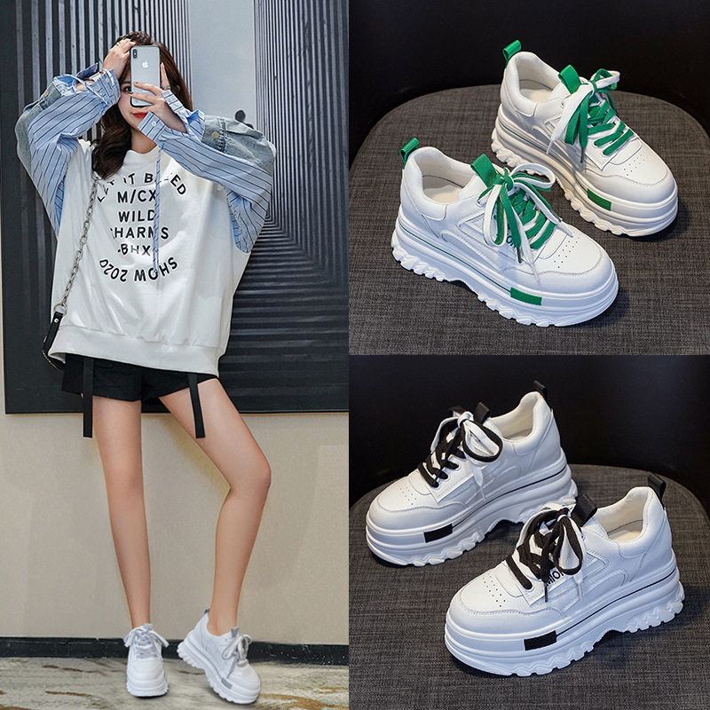 香港潮牌厚底皮面增高老爹鞋女2025年新款ins炸街休闲透气松糕鞋,女鞋,网面鞋,淘宝优惠券,粉丝福利购,淘宝优惠卷