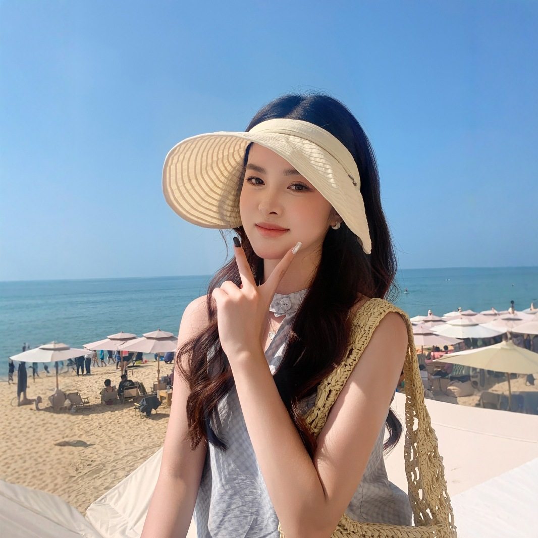 香港潮牌 发箍款纯色螺纹织带大帽檐空顶帽2025新款防晒帽显脸小,服饰配件/皮带/帽子/围巾,防晒帽,淘宝优惠券,粉丝福利购,淘宝优惠卷