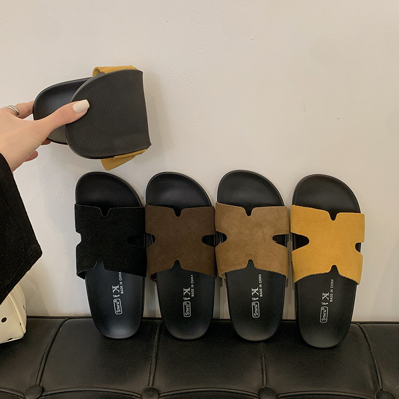 韩国明星同款法式平底勃肯一字拖女2026夏季新款外穿时尚舒适不累